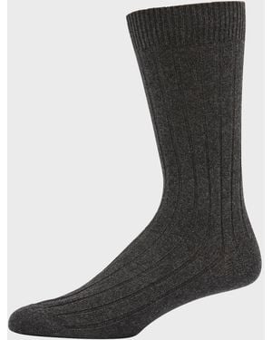 Bresciani Apos;S Cashmere Mid-Calf Socks - Black