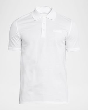 Givenchy Apos;S Grosgrain Label Pique Polo Shirt - White