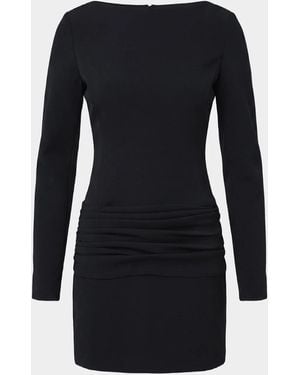 Nicholas Olivia Ruched Boatneck Mini Dress - Black