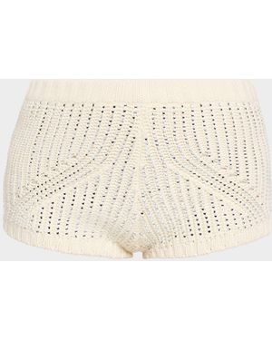 retroféte Lola Embellished Sweater Shorts - Natural