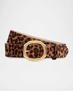 Rag & Bone Audrey Leopard Cut-To-Size Calf Hair Belt - Brown
