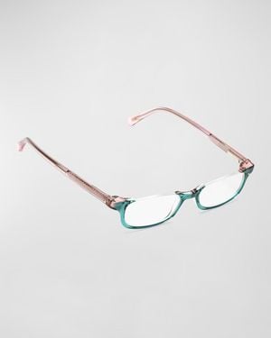 Eyebobs What Inheritance Semi-Rimless Rectangle Acetate Reader Glasses - Metallic