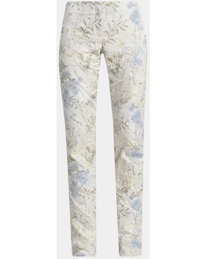 McQueen Bumster Floral Jacquard Pants - White