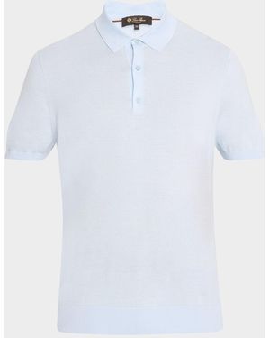 Loro Piana Island Cotton Polo Shirt - Black