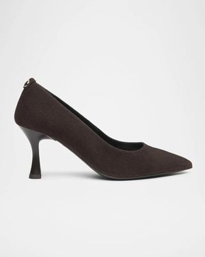 Nero Giardini 75Mm Suede Mid-Heel Pumps - Black