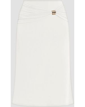 Hervé Léger Valentina Drape Midi Skirt - White