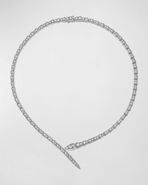 BVLGARI Serpenti Viper 18K Pavé Diamond Necklace - White
