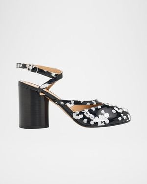 Maison Margiela 80Mm Tabi Confetti Patent Leather Pumps - Metallic