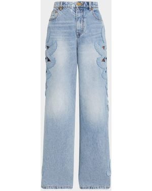 Zimmermann Alchemy Appliqué Relaxed Flare Jeans - Blue
