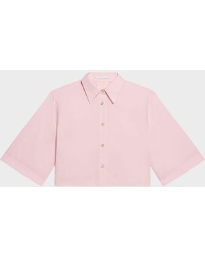 Helmut Lang Cropped Poplin Trench Shirt - Pink