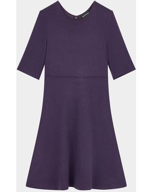 Emporio Armani Rib-Knit A-Line Mini Dress - Purple