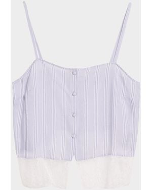 FRAME The Stripe Lace Cami - Purple