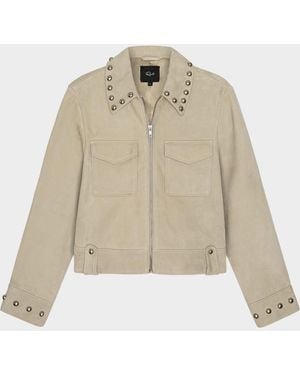 Rails Zeta Studded Suede Jacket - Natural