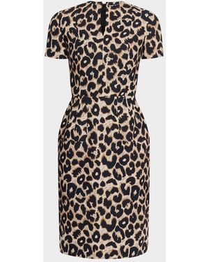 Dice Kayek Print Short-Sleeve Sheath Dress - Multicolor