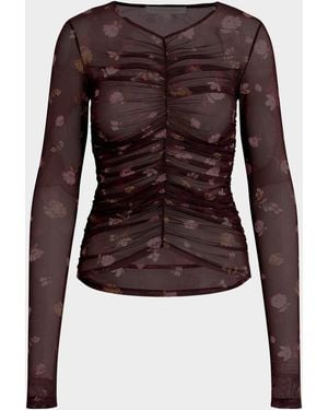 FAVORITE DAUGHTER Monet Mesh Party Top - Brown