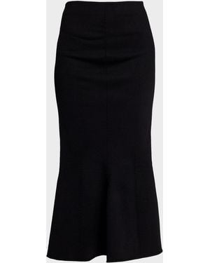 FFORME Flora Sculpted Knit Midi Skirt - Black