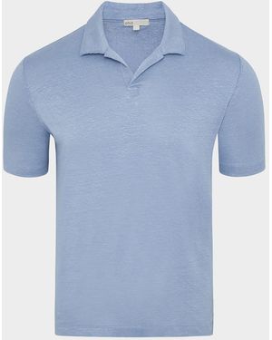 Onia Apos;S Shaun Stretch Linen Polo - Blue