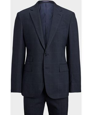 Ralph Lauren Kent Hand-Tailored Glen Plaid Suit - Blue