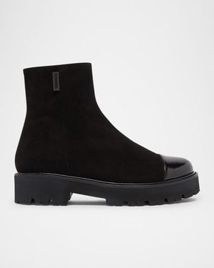 CAREL PARIS Chouchou Suede And Leather Ankle Boots - Black