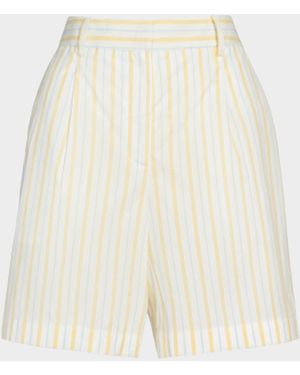 Twp Henry St. Striped Cotton Wide-Leg Shorts - White