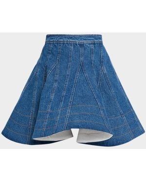 AKNVAS Kalle Godet Denim Mini Skirt - Blue