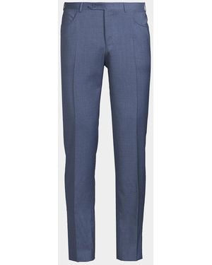 Canali Classic Solid Dress Pants - Blue