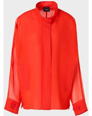 Akris Huma Silk Georgette Oversized Parka Jacket - Red