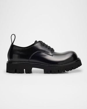 Moschino Apos;S Leather Chunky Lug-Sole Derby Shoes - Black