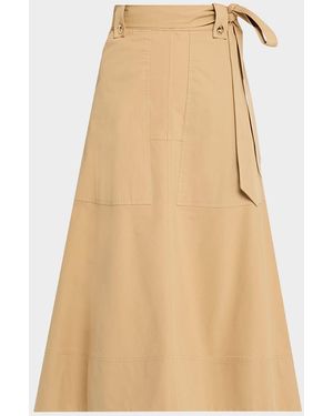 Tanya Taylor Brinson Canvas Midi Skirt - Natural