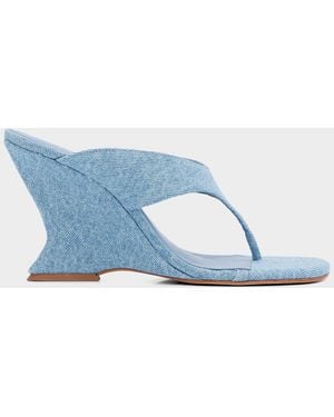 SCHUTZ SHOES Maya 90Mm Denim Sandals - Blue