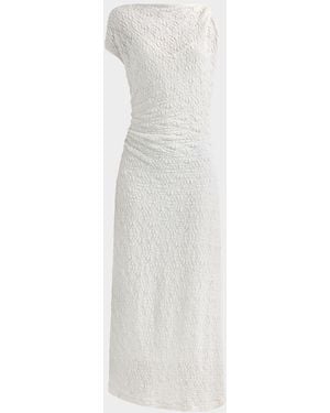 Proenza Schouler Astra Ruched Cotton-Blend A-Line Midi Dress - White