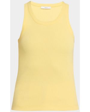 Vince Scoop-Neck Ribbed Tank Top - Yellow