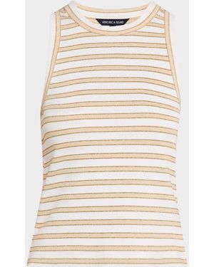 Veronica Beard Jordyn Stripe Cropped Tank Top - Natural