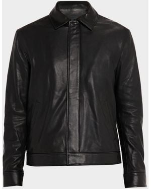 Jonathan Simkhai Apos;S Landon Collared Leather Jacket - Black