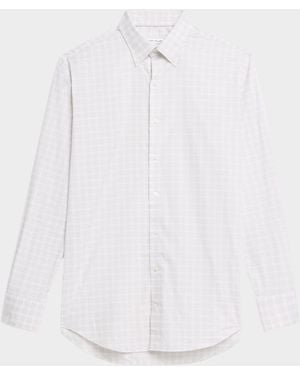 Peter Millar Apos;S Douglas Crown Lite Cotton-Stretch Plaid Sport Shirt - White