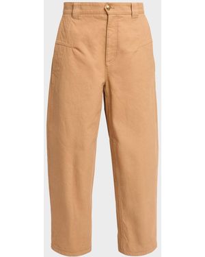 Chloé Cotton Canvas Barrel-Leg Pants - Natural