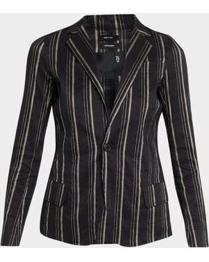 R13 Shrunken Linen-Blend Blazer - Black