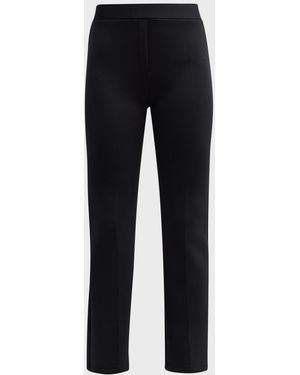 Brandon Maxwell Cropped Flare Neoprene Pants With Front Crease - Blue