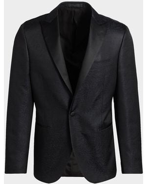 Corneliani Apos;S Wool-Silk Jacquard Sport Jacket - Black