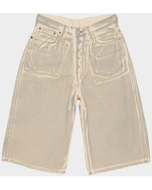 Acne Studios Apos;S Printed Cotton Denim Shorts - Natural