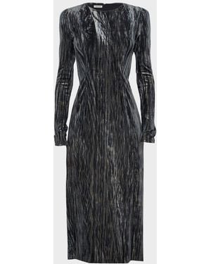 Prabal Gurung Long Sleeve Velvet Midi Tube Dress - Black