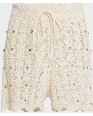 Generation Love Joe Embellished Pointelle Shorts - Natural