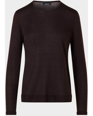 Akris Cashmere-Silk Fine Gauge Knit Sweater - Black