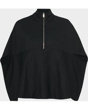 Rosetta Getty Half-Zip Interlock Jersey Pullover - Black