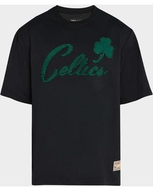 Purple Boston Celtics Mesh T-Shirt - Black