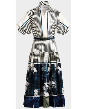 Silvia Tcherassi Kaila Belted Midi Shirtdress - White