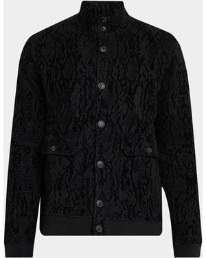 John Varvatos Apos;S Montecarlo Jacquard Cotton Jacket - Black