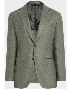 Brioni Textured Wool-Cashmere Blazer - Green
