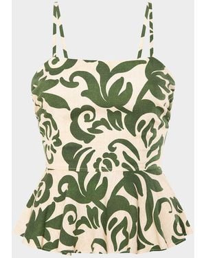 MISA Los Angles Trista Peplum-Hem Top - Green