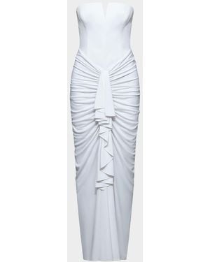 Et Ochs Selena Ruched Strapless Gown - White